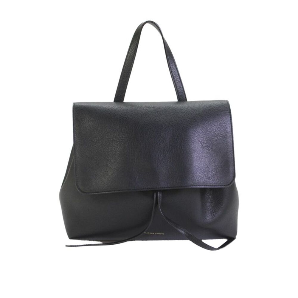 Mansur Gavriel Womens Leather Top Handle Gold Tone Shoulder Handbag Black